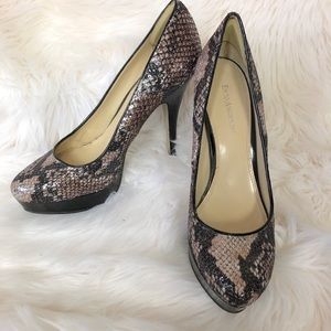 Enzo Angiolini Snakeskin Round Toe Pumps Heels 10